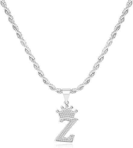 A-Z Initial Necklace Crown Necklace for Men Women Hip Hop Jersery for Father Mom Husband Alphabet Name Jewelry Gift Everyday Minimalist Accessories Anniversaries Birthdays in Saudi Arabia