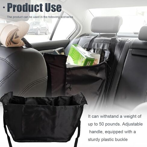 Car Seat Organizer, Oxford Cloth Backseat Car Storage Bag with Drawstrings, Large Capacity Passenger Seat Organizer, Hammock Foldable Hanging Travel Bag for Road Trip (1PC) in Saudi Arabia