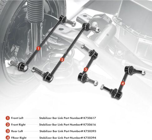 4pcs Front Stabilizer Bar Kit for Ford for Explorer 2011-2019 for Interceptor Utility 2013-2019 K750394 K750393, adapt to your car in Kuwait