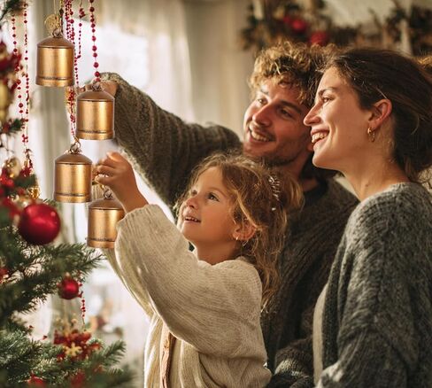 أجراس عيد الميلاد، ديكور أجراس بقرة عيد الميلاد العتيق، مجموعة من 4 أجراس بقر ذهبية ريفية كبيرة لعيد الميلاد مع حبل تعليق من الجوت لمقبض باب المنزل وشجرة عيد الميلاد وإكليل عيد الميلاد in Kuwait