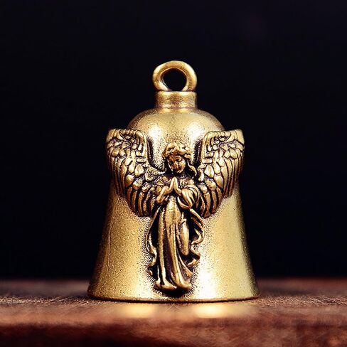 Brass Fashion Guardian Angel Wings Bell Motorcycle Bell Keychain Lucky Jewelry in Saudi Arabia
