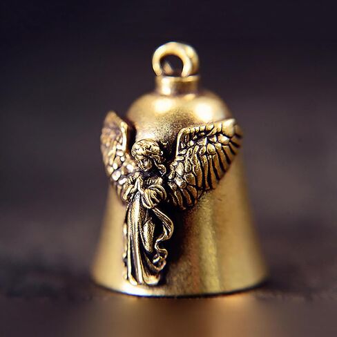 Brass Fashion Guardian Angel Wings Bell Motorcycle Bell Keychain Lucky Jewelry in Saudi Arabia