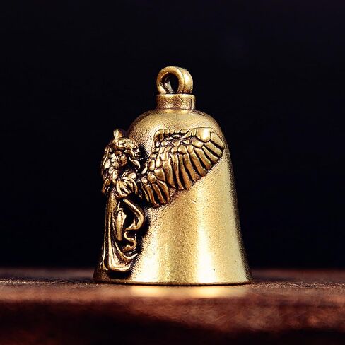 Brass Fashion Guardian Angel Wings Bell Motorcycle Bell Keychain Lucky Jewelry in Saudi Arabia