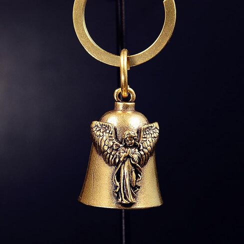 Brass Fashion Guardian Angel Wings Bell Motorcycle Bell Keychain Lucky Jewelry in Saudi Arabia