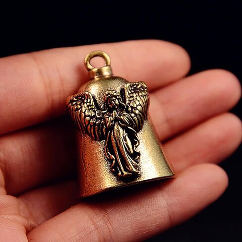 Brass Fashion Guardian Angel Wings Bell Motorcycle Bell Keychain Lucky Jewelry in Saudi Arabia