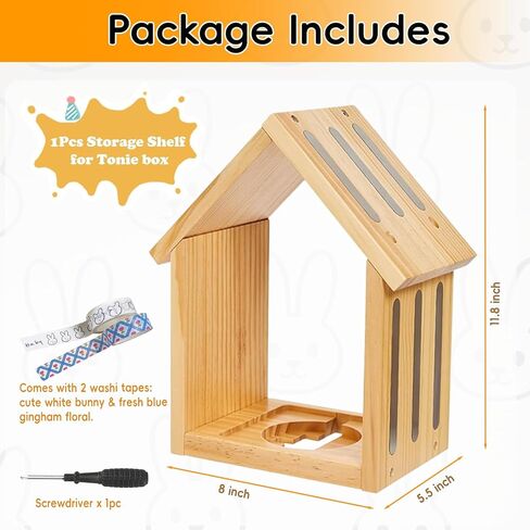 رف المنزل المغناطيسي من أجل Tonies - مساحة تخزين على الحائط أو سطح المكتب لصندوق Tonie Box 1 و2، ينظم 12-40 شخصية، ديكور غرفة الأطفال مع أشرطة لاصقة إضافية مكونة من بكرتين in Kuwait