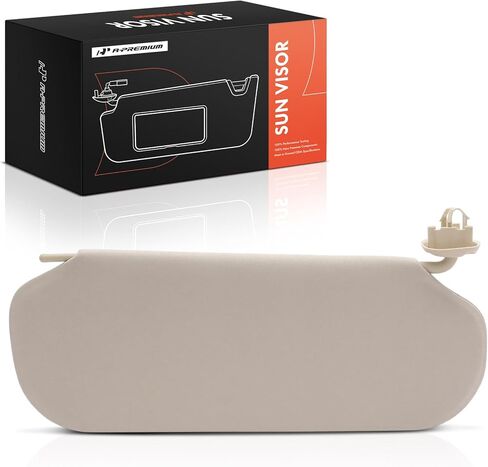 A-Premium Driver Left Side Sun Visor Compatible with Chevrolet Express 1500, Express 2500 3500 4500 & GMC Savana 1500 2500 3500 4500, 1999-2021 - Beige Color - Replaces 84054696 in Saudi Arabia