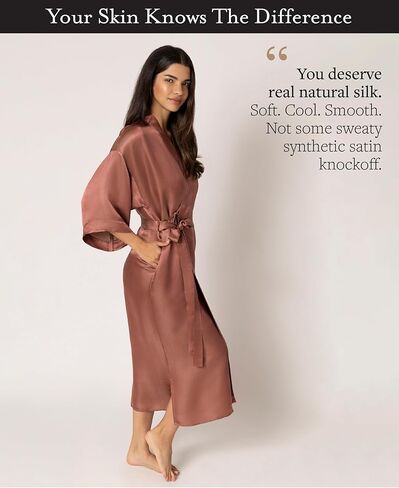 رداء تارا سارتوريا الحريري الفاخر للنساء، 27 أم، قابل للغسل، XS-4XL، Oprah Daily 2025 in Kuwait