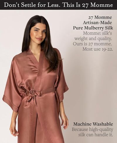 رداء تارا سارتوريا الحريري الفاخر للنساء، 27 أم، قابل للغسل، XS-4XL، Oprah Daily 2025 in Kuwait