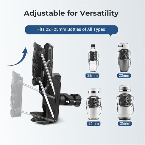 Adjustable Bike & Motorcycle Drink Holder – Rotating Handlebar Cup Mount for Bicycle, Scooter, ATV & Marine Use, Secure Grip Design (Black A) in Saudi Arabia