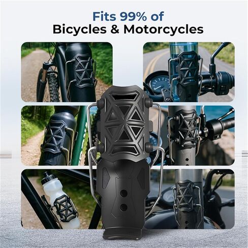Adjustable Bike & Motorcycle Drink Holder – Rotating Handlebar Cup Mount for Bicycle, Scooter, ATV & Marine Use, Secure Grip Design (Black A) in Saudi Arabia