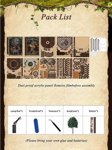 Rotbakmin Book Nook Kits for Aduts, Teens, DIY Miniature House Library Dollhouse Booknook, 3D Wooden Puzzle, Tiny/Mini Home Diorama Building, Bookshelf Decor with Led Light, Clear Dust Cover in Saudi Arabia