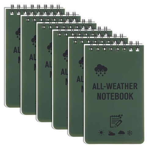 Chanumetal 6 Pack Waterproof Notepad, 3x5 Inch Pocket Notebook with 50 Sheets, Police Notepad Pocket Sized All Weather Notebook for Outdoor Office Home Memo (Black) in Saudi Arabia
