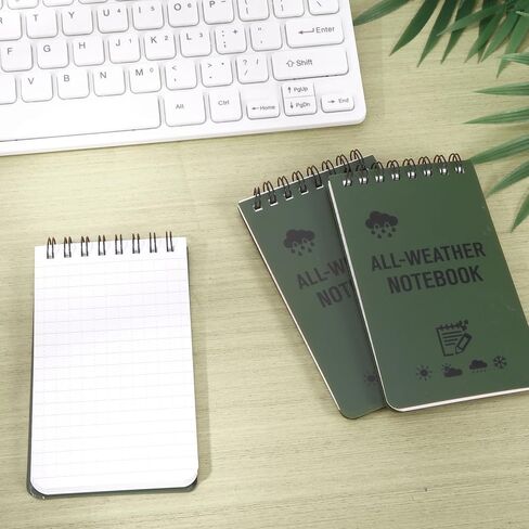 Chanumetal 6 Pack Waterproof Notepad, 3x5 Inch Pocket Notebook with 50 Sheets, Police Notepad Pocket Sized All Weather Notebook for Outdoor Office Home Memo (Black) in Saudi Arabia