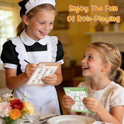 TICIAGA Kids Pretend Play Notepads - 9PCS 4x6 In Playtime Pad Included Breakfast Dinner Desert Coffee Menu Notepad 30 Page Pretend Notebook Imaginative Role for Toddler Kid Play Game, Restaurant Menu in Saudi Arabia