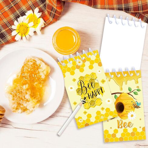 24 Pcs Mini Bee Themed Notepads Honeybee Party Favors Honeybee Spiral Pocket Notepads Goodie Bag Stuffers Notepads Spiral Mini Notebooks for Teens Teacher Reward in Saudi Arabia