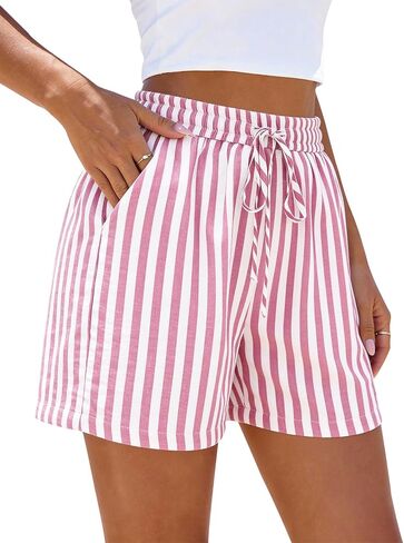 PRETTYGARDEN Elastic Waist Summer Shorts for Women Trendy 2026 Gingham Cute Pajama Bottoms Plaid Y2K Beach Vacation Clothes in Saudi Arabia