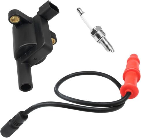 Ignition Coil w/Wire Cap & Spark Plug Kit Compatible with Polaris Sportsman 550 XP/EPS/EFI 2009-2014 & Sportsman 500 EFI/X2/Touring 2006-2014, Replaces 4012050 4011834 4015072 in Saudi Arabia