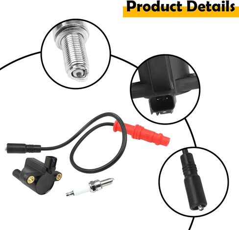 Ignition Coil w/Wire Cap & Spark Plug Kit Compatible with Polaris Sportsman 550 XP/EPS/EFI 2009-2014 & Sportsman 500 EFI/X2/Touring 2006-2014, Replaces 4012050 4011834 4015072 in Saudi Arabia