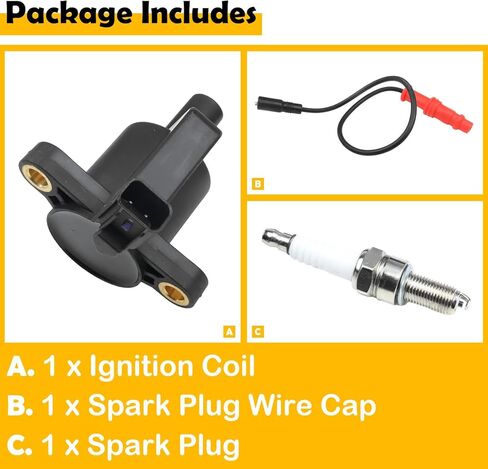 Ignition Coil w/Wire Cap & Spark Plug Kit Compatible with Polaris Sportsman 550 XP/EPS/EFI 2009-2014 & Sportsman 500 EFI/X2/Touring 2006-2014, Replaces 4012050 4011834 4015072 in Saudi Arabia