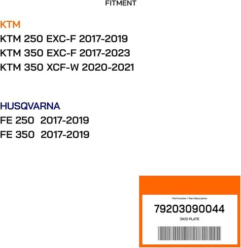 لوح انزلاقي من POWERPARTS لـ KTM 250/350 EXC-F 350 EXC-W FE250 FE350 | يستبدل جزء OEM 79203090044 in Kuwait