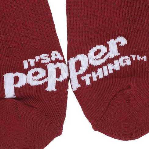 Bioworld Dr Pepper Classic Logo Maroon Men’s Athletic Crew Socks in Saudi Arabia