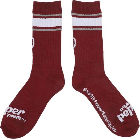 Bioworld Dr Pepper Classic Logo Maroon Men’s Athletic Crew Socks in Saudi Arabia