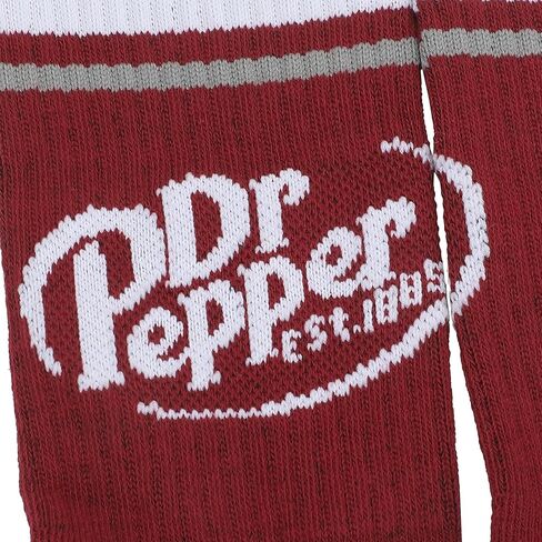 Bioworld Dr Pepper Classic Logo Maroon Men’s Athletic Crew Socks in Saudi Arabia