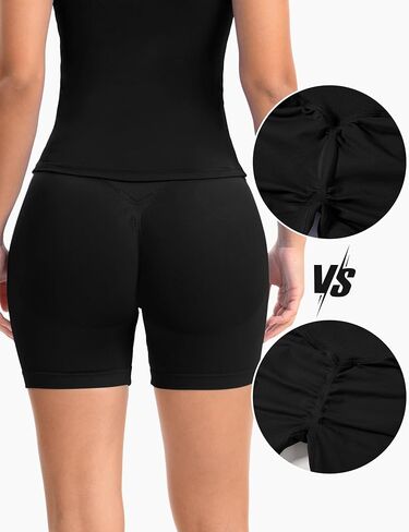 Women's Seamless Scrunch Butt Lifting Workout Shorts Hidden Scrunch Mid Low Waist Yoga Shorts with Tummy Control in Saudi Arabia