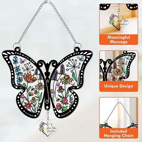 Macorner نافذة أكريليك معلقة نافذة فراشة Suncatcher، هدايا عيد ميلاد للنساء، في بعض الأحيان تنسى هدايا الشكر الرائعة لها، للأم والجدة والزوجة والصديق in Kuwait