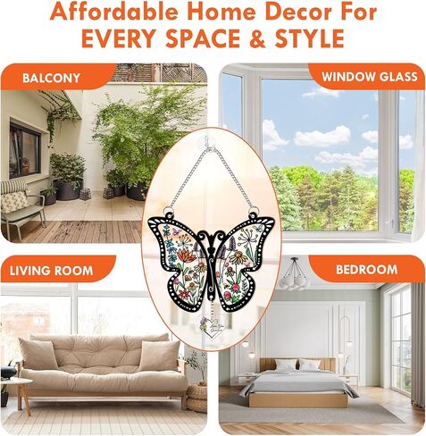 Macorner نافذة أكريليك معلقة نافذة فراشة Suncatcher، هدايا عيد ميلاد للنساء، في بعض الأحيان تنسى هدايا الشكر الرائعة لها، للأم والجدة والزوجة والصديق in Kuwait