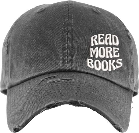 Read More Books Hat | Distressed Baseball Cap or Ponytail Hat | Reading Hat | Book Club, BookTok, Bookstagram Hats, Book Lovers, Literary Gift, Librarian Gifts in Saudi Arabia