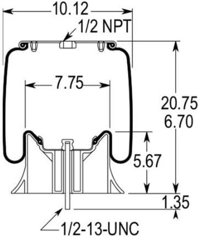عبوتان من حقيبة الزنبرك الهوائي TORQUE لـ Peterbilt (يستبدل Firestone 9026، W01-358-9026، Peterbilt 3-06213، 03-07111) (2 × TR9026) in Saudi Arabia
