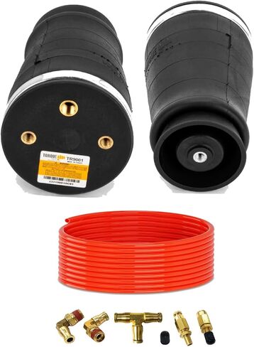 TORQUE قطعتان من 9001 حقيبة زنبركية هوائية بديلة لـ 9001 Firestone Ride Ride ومجموعات حقائب تعليق عزم الدوران الهوائية، وأنابيب التركيبات (تحل محل النوابض الهوائية البديلة Firestone 9001) (TR9001، TR2012AS) in Saudi Arabia