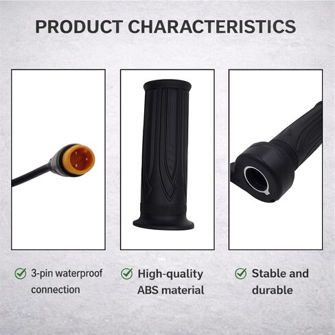 20X Ebike مجموعة قبضة خنق كاملة تويست، 22.2 مم مسرع تويست لليد اليمنى مع قابس 3 دبابيس مقاوم للماء | بديل عالمي 12 فولت - 72 فولت للدراجة الإلكترونية، والسكوتر، وMTB، والدراجة القابلة للطي in Kuwait