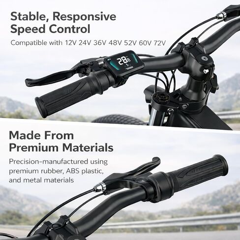 20X Ebike مجموعة قبضة خنق كاملة تويست، 22.2 مم مسرع تويست لليد اليمنى مع قابس 3 دبابيس مقاوم للماء | بديل عالمي 12 فولت - 72 فولت للدراجة الإلكترونية، والسكوتر، وMTB، والدراجة القابلة للطي in Kuwait