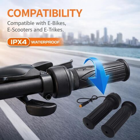 20X Ebike مجموعة قبضة خنق كاملة تويست، 22.2 مم مسرع تويست لليد اليمنى مع قابس 3 دبابيس مقاوم للماء | بديل عالمي 12 فولت - 72 فولت للدراجة الإلكترونية، والسكوتر، وMTB، والدراجة القابلة للطي in Kuwait