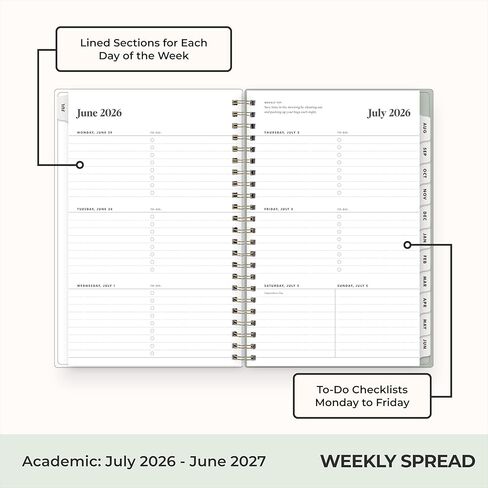 Blue Sky The Everygirl 2026-2027 Weekly and Monthly Academic Year Planner Calendar, July 2026 - June 2027, 5" x 8", Flexible Cover, Wirebound, Laminated Tabs, Storage Pocket, Includes Stickers, Marisa in Saudi Arabia