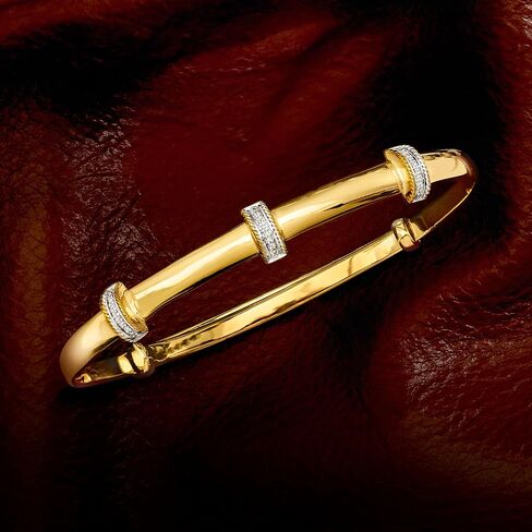 Ross-Simons Diamond Station Bangle Bracelet in 18kt Gold Over Sterling in Saudi Arabia