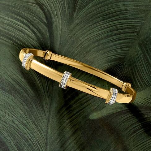 Ross-Simons Diamond Station Bangle Bracelet in 18kt Gold Over Sterling in Saudi Arabia