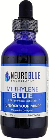 (4 Oz) 120ml Methylene Blue Pharmaceutical Grade 99.99% with Dropper, Methylene Blue USP Grade, No Formaldehyde, Heavy Metal Free, NeuroBlue Solutions in Saudi Arabia