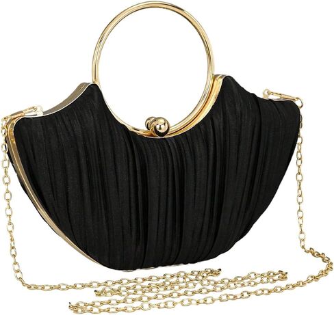Verdusa Women's Seashell Shaped Top Handle Evening Bag Dressy Pleated Crossbody Bags in Saudi Arabia