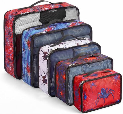 5 Pcs Spider Packing Cubes Set for Travel Spider Travel Bags Accessories Luggage Organizer for Adults Trips Holidays Hiking Camping Cruise in Saudi Arabia