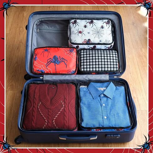 5 Pcs Spider Packing Cubes Set for Travel Spider Travel Bags Accessories Luggage Organizer for Adults Trips Holidays Hiking Camping Cruise in Saudi Arabia