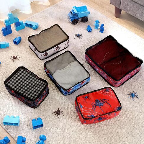 5 Pcs Spider Packing Cubes Set for Travel Spider Travel Bags Accessories Luggage Organizer for Adults Trips Holidays Hiking Camping Cruise in Saudi Arabia