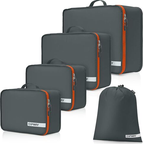 Cipway 5 Set Packing Cubes for Travel Suitcase Organizer for Accessories Luggage Carry On Suitcase Lightweight Grey in Saudi Arabia