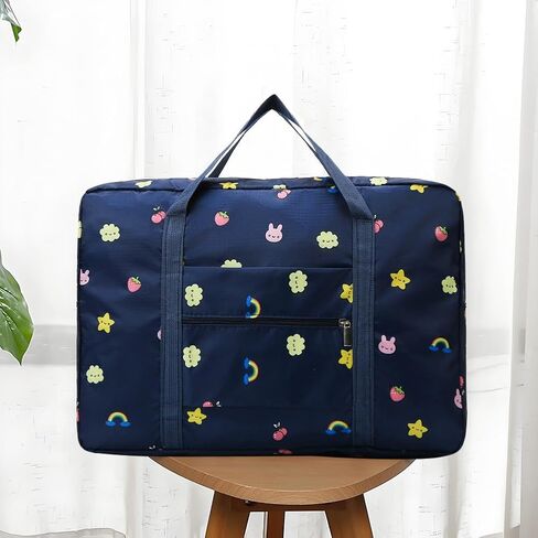 1pc Large Capacity Foldable Travel Storage Bag: Waterproof, Portable Luggage Bag for Journeys,Navy Blue Rainbow in Saudi Arabia