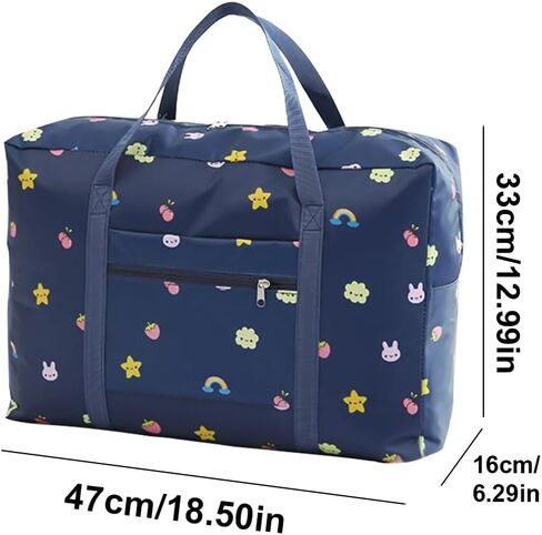 1pc Large Capacity Foldable Travel Storage Bag: Waterproof, Portable Luggage Bag for Journeys,Navy Blue Rainbow in Saudi Arabia