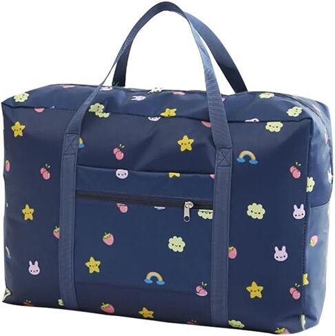 1pc Large Capacity Foldable Travel Storage Bag: Waterproof, Portable Luggage Bag for Journeys,Navy Blue Rainbow in Saudi Arabia