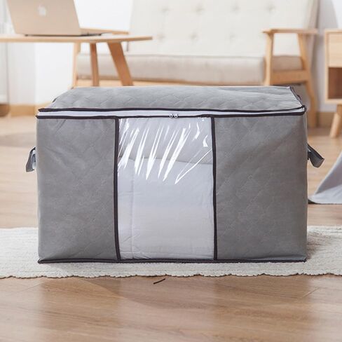 Large Storage Organizer Bag for Home, Multi-Functional Clothing and Blanket Storage Solution with Clear Viewing Window, Stackable in Saudi Arabia